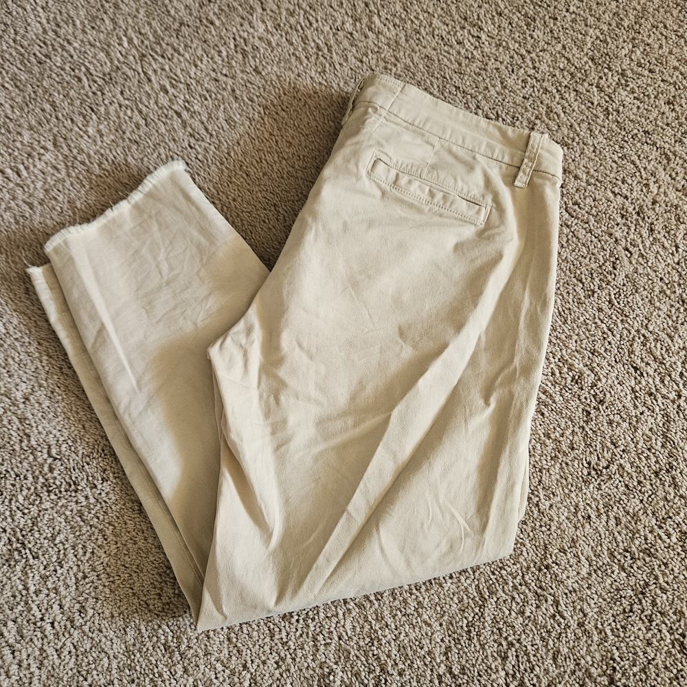 Frank & Eileen Wicklow Beige Cropped Chino Pants - Picture 2 of 8